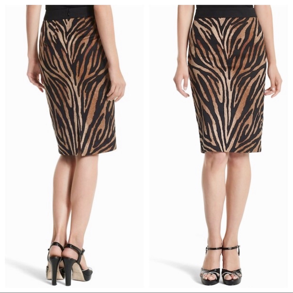 WHBM Tiger Print Pencil Skirt Size 4 - Picture 2 of 8